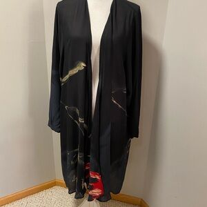 Dinah Lee silk hand painted duster plus size 2X, 3X